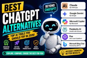 Best ChatGPT alternatives in 2026 including Claude, Google Gemini, Microsoft Copilot, Perplexity AI, and Poe