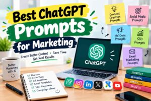 Best ChatGPT prompts for marketing, including prompts for content creation, social media, ad copy, SEO, and email marketing